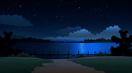 夜晚湖边3沙雕动画素材_沙雕动画素材网