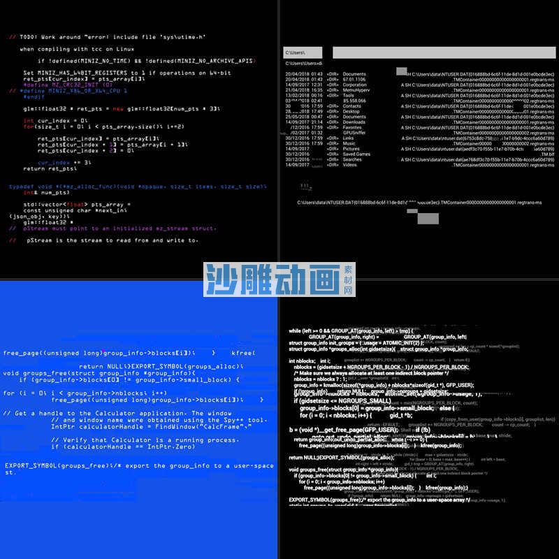 4款编程代码视频素材视频素材_视频素材_沙雕动画素材网